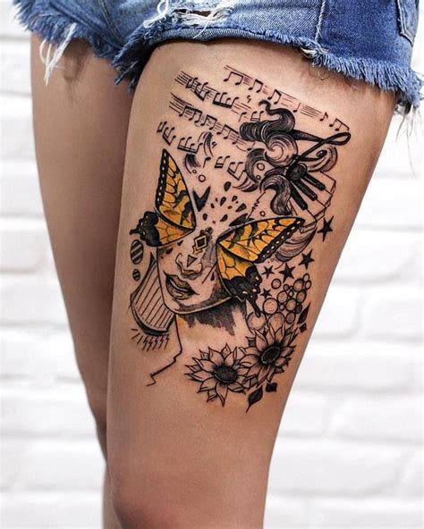 big tattoos on thigh|girl thigh tattoo ideas.